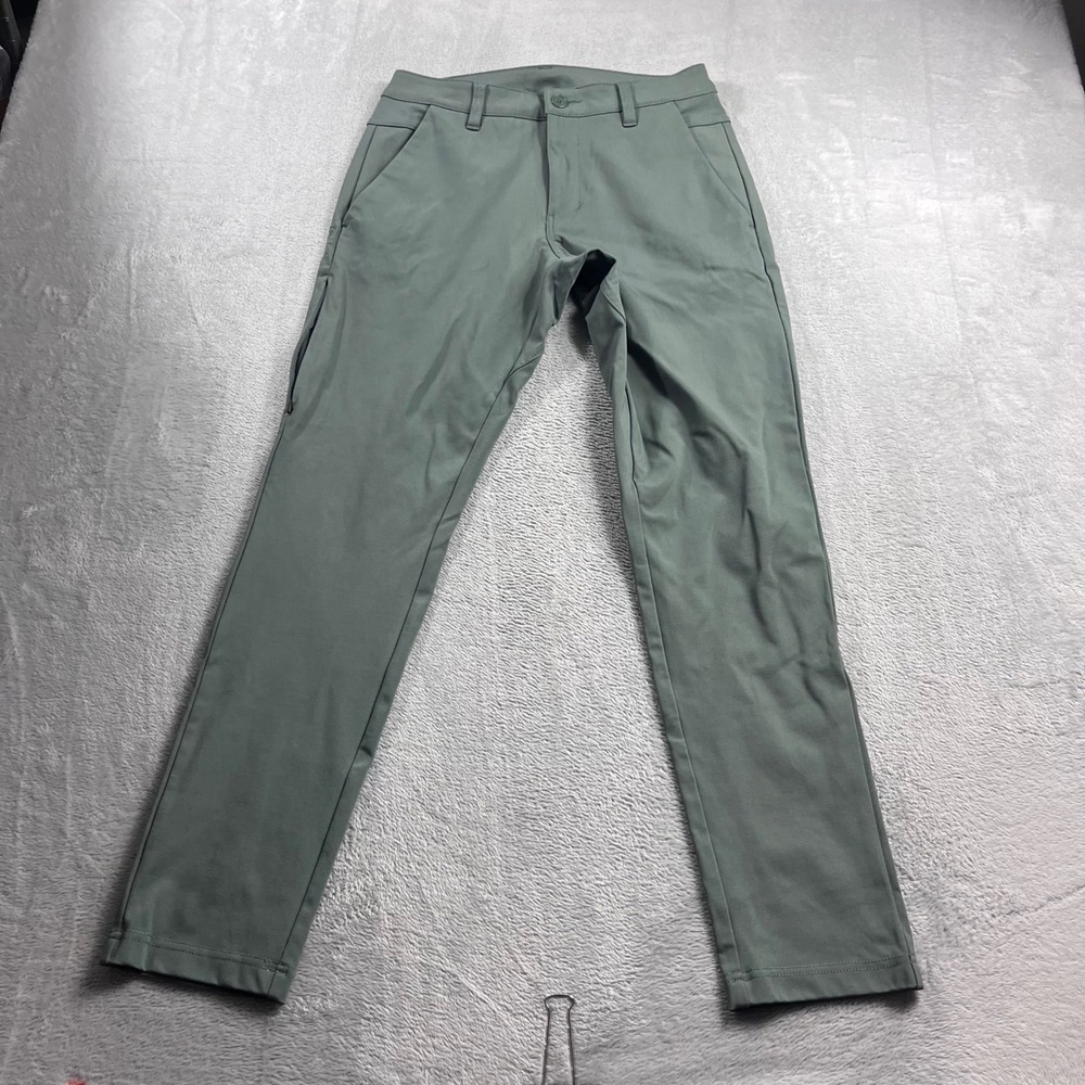 BYLT Premium Basics Everyday Pant Sage Green Slim Fit Trousers Mens Size 31